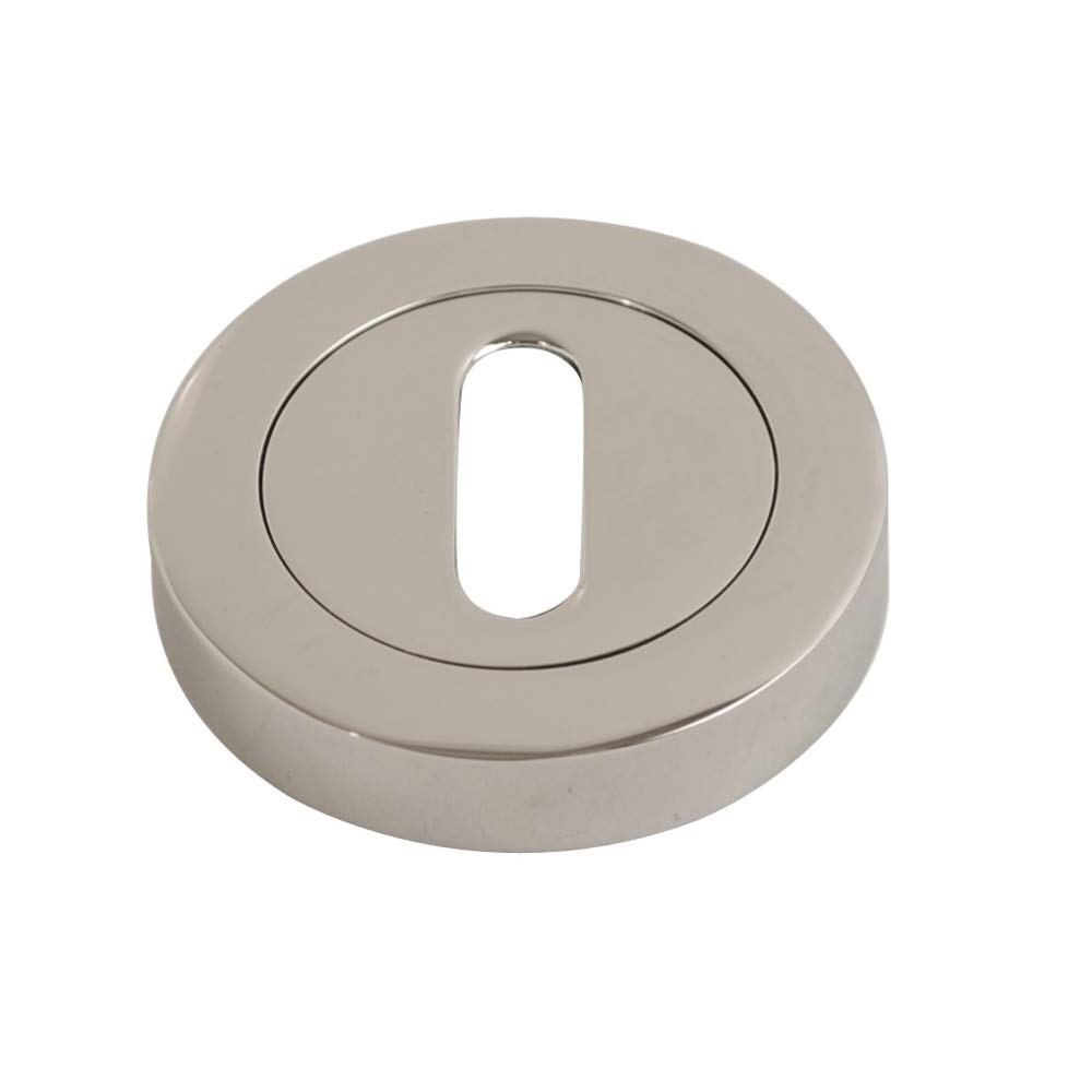 SATIN CHROME Keyhole Cover Escutcheon Key Hole Plate Covered/ Open - View #8