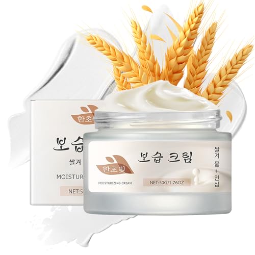 Ginseng & Rice Cream, Korean Face Cream - Anti-Aging Face Moisturizer For Deep Hydration & Firming, Korean Skincare For Glowing Skin, Soothing Cream To Even Skin Tone, Vegan & Fragrance-Free