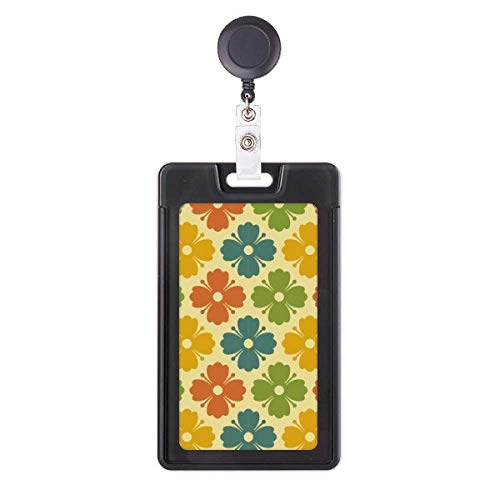 Étui rétractable pour badge avec cordon robuste et design floral élégant