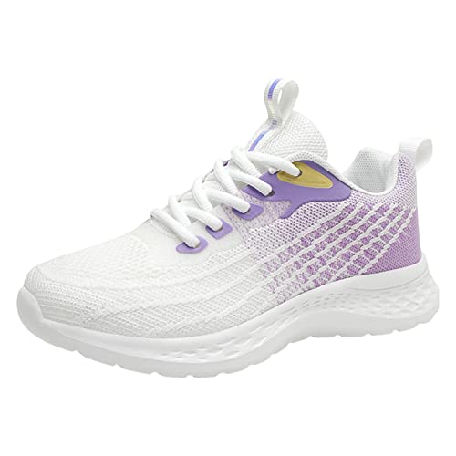 Genérico Zapatillas Running Mujer Zapatillas Pronador Zapatillas Deporte para Mujer, a la, a Juego, con Malla, Transpirables, cómodas, Gruesa, Antideslizantes y Enfermera Zapatos Y (Purple, 37)