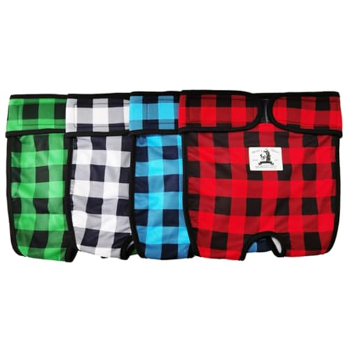 Image of Dog Physiological Pants for Female Dog in Period, Washable Dog Diapers for Medium and Large Dogs, Breathable Dog Heat Period Leak-Proof Panties(Black White-l)