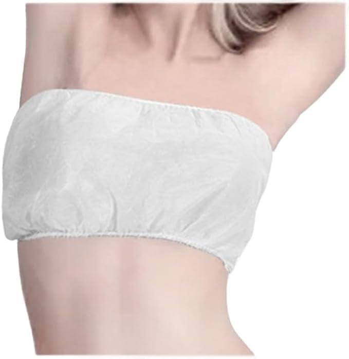 Nidy® Disposable Non-Woven Bras, Women's Disposable Spa Top Underwear, Individually Pack Breathable Brassieres for Shower Physiotherapy Spray Tanning 35GSM 20Pcs White-image-46