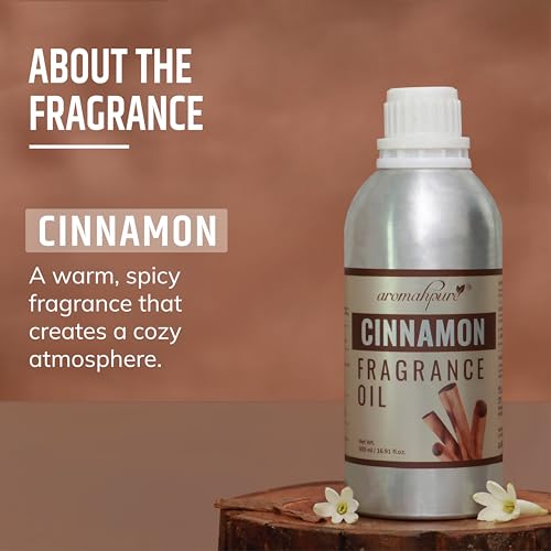 Image of Aromahpure Cinnamon Aroma Oil | 500ml Undiluted & Natural | Long-Lasting Scent for Aromatherapy, Candle & Soap Making, Diffusers, Room Freshener, Humidifier, Bathroom Revitalizer & Home Essentials