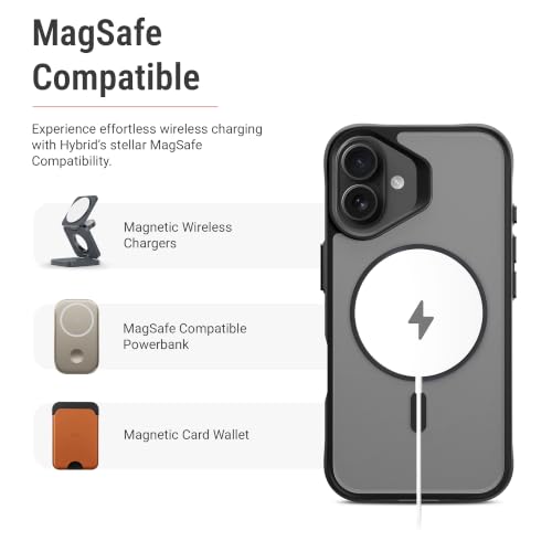 Image of DailyObjects Polycarbonate Case for iPhone 16 Compatible with Mag-Safe Wireless Charging, Hybrid Clear Slim Shockproof Back Cover
