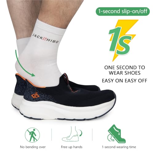 Image of Men Slip in Free up Hands Shoe Wide Toe Box Arch Support Orthopedic Walking | Mens Casual Slip On Sneakers, Cushioned, Zero Drop Sole, Metatarsal Pads