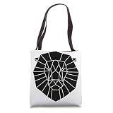 Lion Geometric Shape Head Logo Design Tote Bag