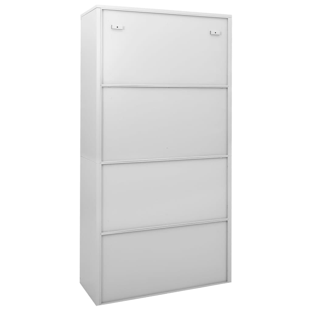 vidaXL Büroschrank mit Schiebetür Aktenschrank Büromöbel Metallschrank Stahlschrank Lagerschrank Universalschrank Schrank Hellgrau 90x40x180cm Stahl