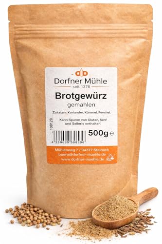 Brotgewürz [500g] - Dorfner Mühle - Fein gemahlene traditionell überlieferte Gewürzmischung aus Bayern