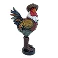 LIFFY Rooster Decor for Outside,13" Resin Rooster Statue Indoor Home Decor Ornaments,Garden Chicken Yard Decorations Outdoor for Balcony, Patio, Lawn,Farm Animal Figurines Gift for Rooster Lover