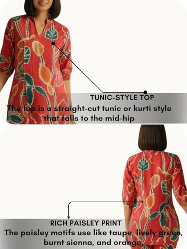 Image of Leriya Fashion Kurta Sets for Woman | Co ord Set for Women Stylish | Kurti Set for Woman | Short Kurti for Women | Kurtis | Ethnic Jaipuri Straight Kurta Set with Palazzo Pants | Salwar Suit for Party Outfits