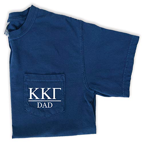 Kappa Kappa Gamma Dad Shirt | Sorority Comfort Colors Pocket Tee (XL) Navy