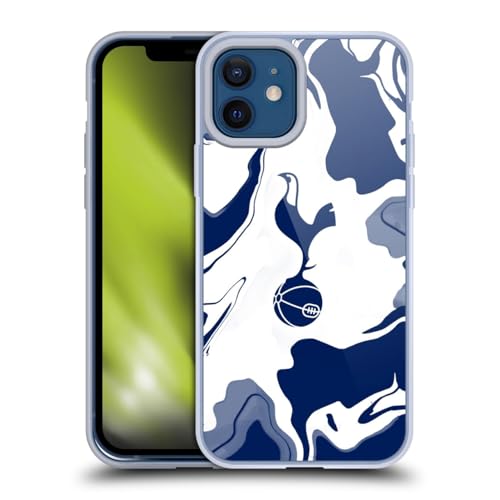 Image of Head Case Designs Officially Licensed Tottenham Hotspur F.C. Blue And White Marble Badge Soft Gel Case Compatible With Apple iPhone 12 / iPhone 12 Pro