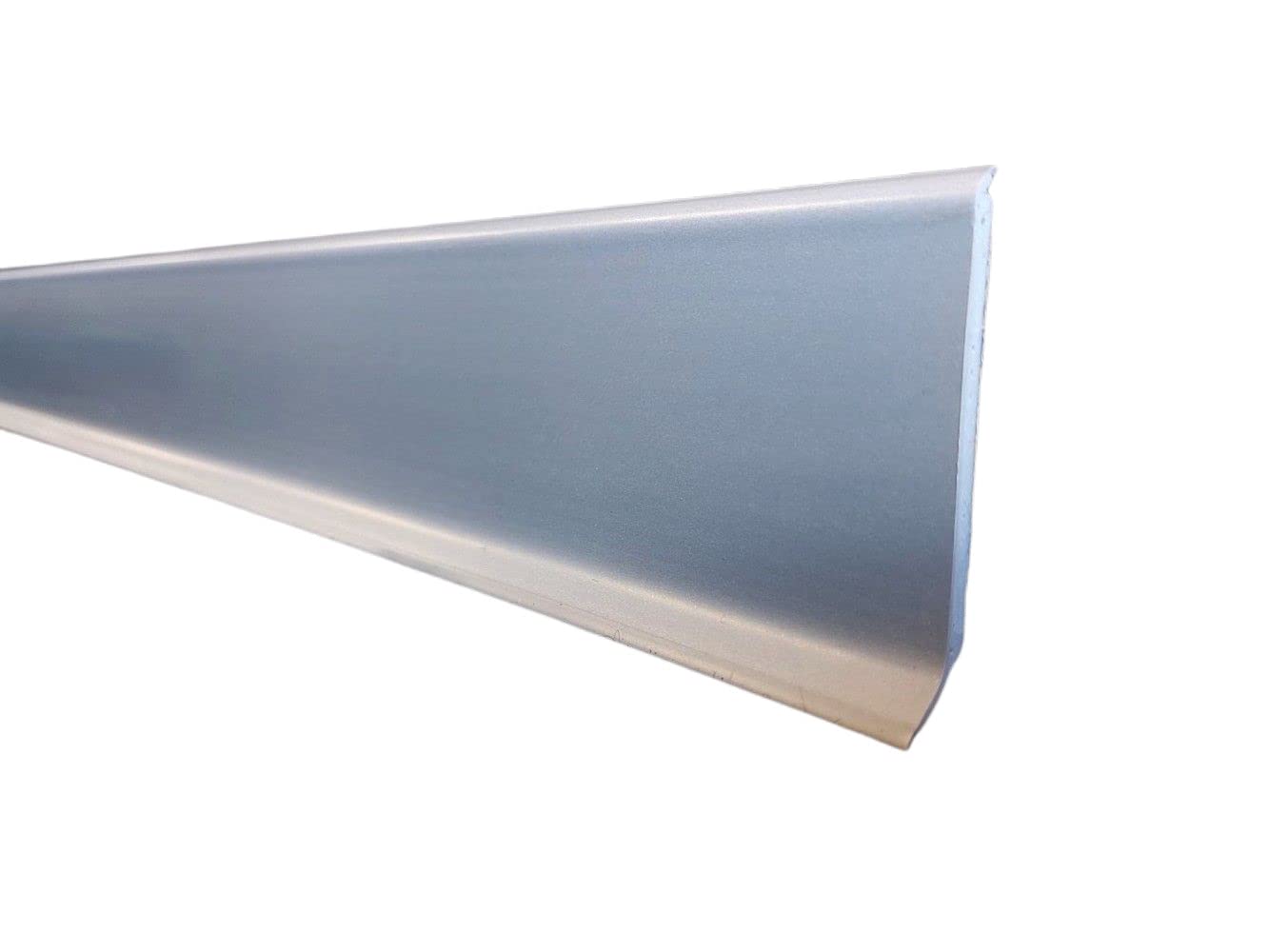 MadeInNature Battiscopa in PVC morbido adesivo a secco di alta qualità, vari colori, bianco, grigio, dimensioni a scelta (grigio chiaro, altezza 80 mm x lunghezza 20 ml)
