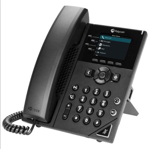 Polycom VVX 350 Business Six-line, Mid-Range IP Desk Phone with Color Display (Renewed)