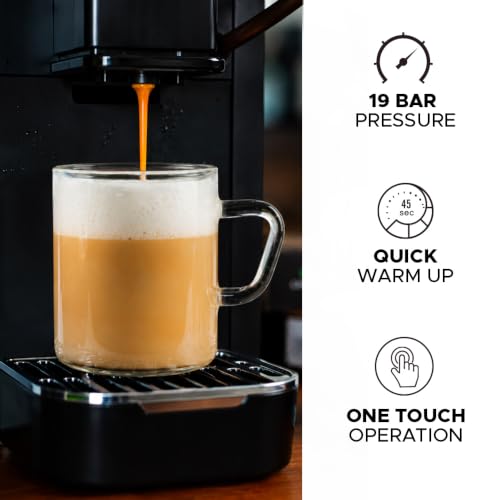 Image of COFFEEZA Lattisso Pro One-Touch Coffee Machine with 5 Coffee Capsule Variety Pack | Cappuccino, Latte, Espresso & Lungo | 19-Bar, Milk Frother, Auto Clean, Original Line Compatible