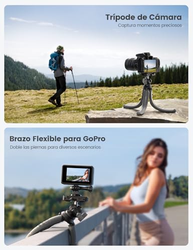 Lamicall Tripode para Móvil - [3 en 1] Mini Tripode Móvil Portátil con Control Remoto Inalámbrico, 360°Rotación, Palo Selfie, Trípode Flexible con Tornillo 1/4'' para iPhone/Android, para GoPro/Cámara - imagen 4