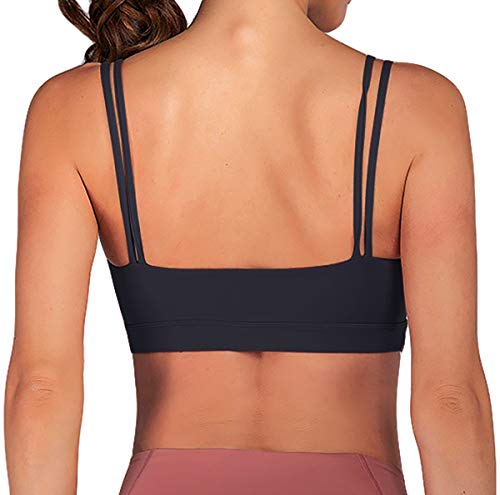 Kimmery Yoga Bra Crop Top,Women Cute Cami Tops Run Hiking Quick-Dri Bra Stretch Wire Free Seamless 3/4 Cup Cover Suports Bra Top Plain Bralettes Black Small