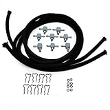 NC 2004-2010 Duramax Diesel Injector Return Rail Line Kit (LLY LBZ LMM) - Black Rubber - Diesel Injector Return Rail Kit - 2 Pack - Hardware Tubing - Auto Part - Hardware Components