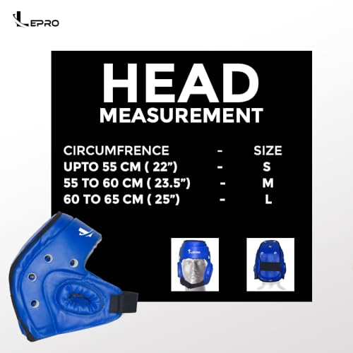 Image of LEPRO Boxing Taekwondo Headgear MMA Muay Thai, Head Gear for Sparring Grappling Martial Arts Kickboxing Karate BJJ Training (Blue, S)