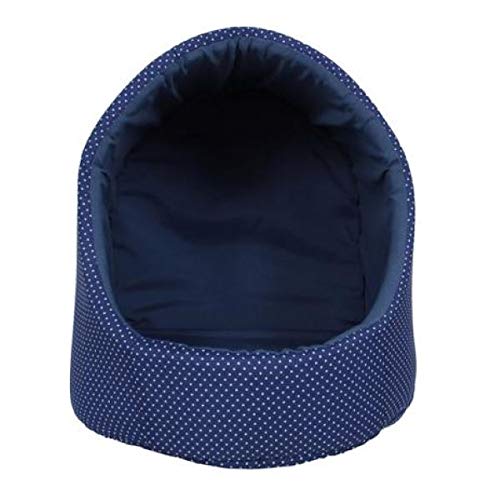 Caminha de Cachorro e Gato OnPets Iglu/Toca/Cama Pet Extra Grande em Tecido Poa na cor Azul GG140004