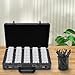 LyeXD 50 Pieces Coin Capsules Coins Collector Case Holder, Portable Coin Slab Display Box Silver Coin Storage Case with Coded Locks, Coin Collection Case Holder for Coin Collection Supplies, Black