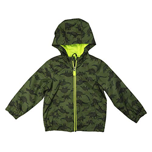 Carter's Baby Boys' Hooded Lightweight Windbreaker Jacket Coat, Green Dinosaurs, 18MO