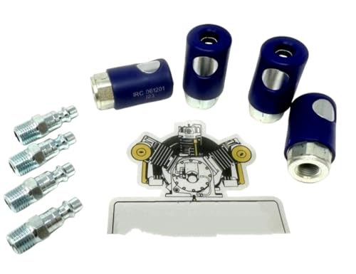 061201 Industrial Style Air Coupler 4 Pack - for Prevost - Push Button - for Air Compressors Blowers Hydraulics, Pneumatics, Pumps Plumbing COUPLER WITH IRP 1/4'' MPT PART: X 4 EACH + 4 EACH 1501