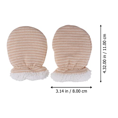 2Pairs Scratch Mittens Adjustable Warm Gloves for Boy Girl Soft Material Protects Hands From Cold Scratches Fashionable Design Deep Floral Print4