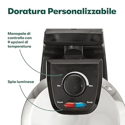 BELLA Klassisches rotierendes belgisches Waffeleisen mit Antihaftplatten, Abnehmbarer Tropfschale, Einstellbarer Bräunungskontrolle und Cool-Touch-Griffen, Edelstahl, 100 Watt – Bild 5
