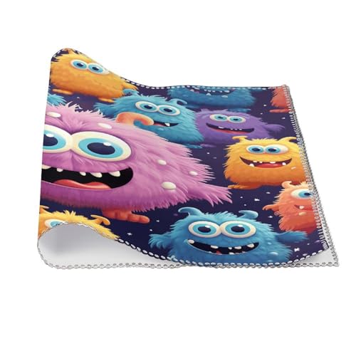 Set de table carré toile lot de 6 imprimé monstre coloré lavable