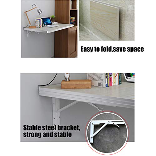 Bureau de table pliant en bois mural rabattable et compact - 5