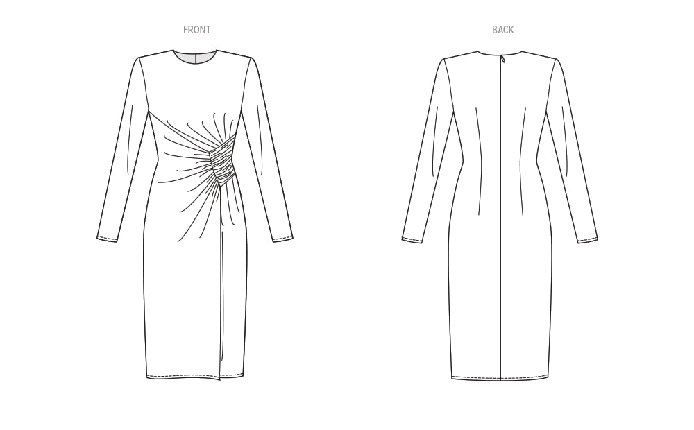 VOGUE PATTERNS V1981A5 Misses' Knit Dress by Badgley Mischka A5 (6-8-10-12-14), Multicoloured - Image 3