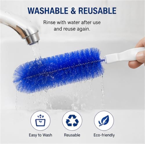 Fixolux Brush, Car Duster, Flexible Microfiber Fan Duster Brushes – Reusable Cleaning Tools for Blades, Vents & Blinds (Blue&Gray) — view 4