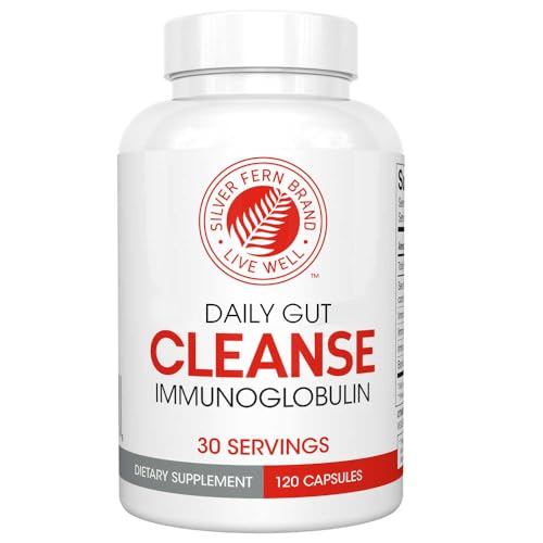 Silver Fern Cleanse - Daily Gut - 1 Bottle - 120 Capsules - 30 Day Supply - Immunoglobulin G A & M -(IgG IGA IgM) - Postbiotic
