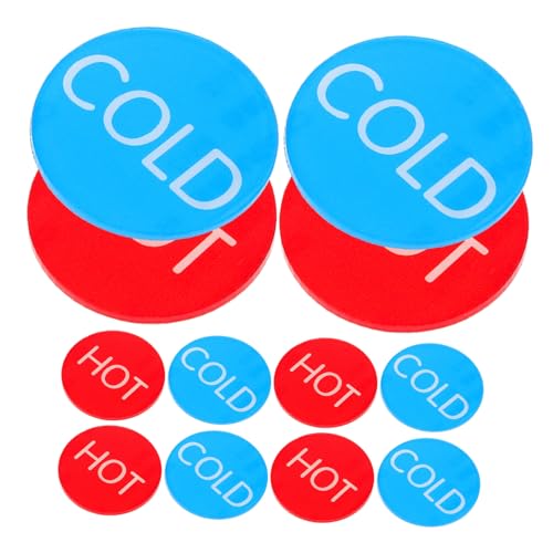 HOMOBABE 10組 アクリル製セルフ接着ホットコールド水表示 蛇口用耐久ラベル ホテル家用多目的水温識別サイン
