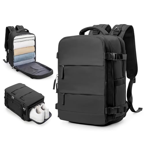 Mochila de viagem feminina aprovada por companhias aéreas, bolsa de mão para itens pessoais, A - Preto, 18'×14'×8'