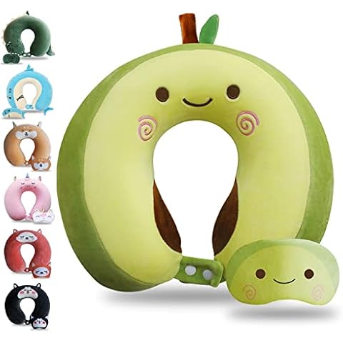 Almohada de viaje de felpa de espuma viscoelástica con dibujos animados para niños y niñas Cover