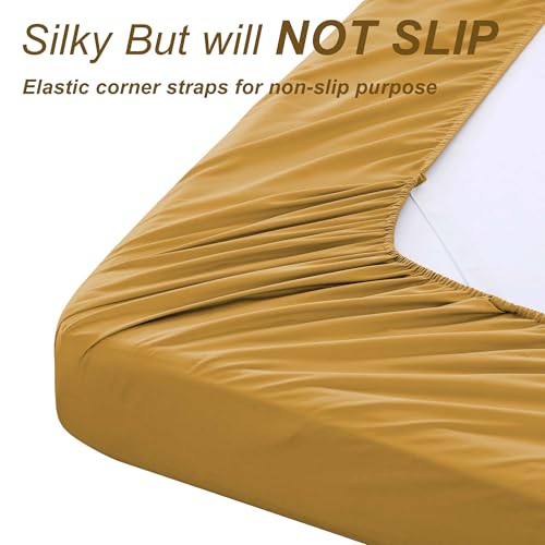 Viviland Queen 4 Piece Summer Bed Sheets, Gold by Viviland - Image 6