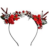 Vakkery Christmas Antler Headband Reindeer Hair Hoop Xmas Costume Headpiece Christmas Party Hair ...
