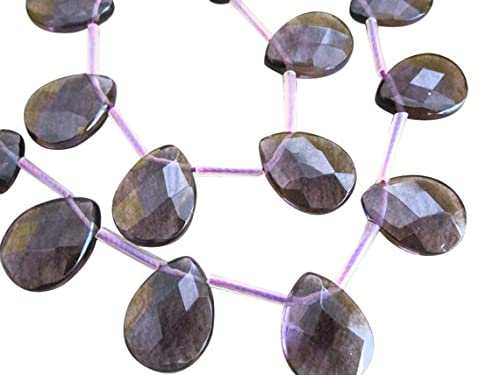 Perles d'améthyste briolettes poires 13x17mm pour fil de quartz violet et création bijoux
