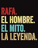 Rafa El Hombre El Mito La Leyenda: Cuaderno Diario con nombre personalizado Rafa  Diario para escribir y dibujar  \'8x10\' - 120 paginas