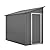 YOPTO 4×8 FT Outdoor Metal Storage Shed,Heavy-Duty Lean to Storage Shed with Floor Base,Garden Tool Metal Storage House W/Lockable Door and 2 Air Vents,Weather Resistant,for Backyard,Patio,Lawn,Gray