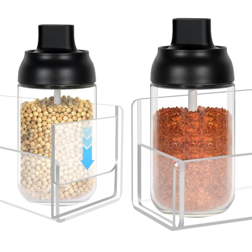 Acrylic Spice Rack Wall Mount-6 Inch, Clear Spice Shelf Storage Holder, 2 Pack Hanging Seasoning Rack Organizer for Cabinet Door, Cupboard or Wall Kitchen (Adhesive or Screw) - Image 5