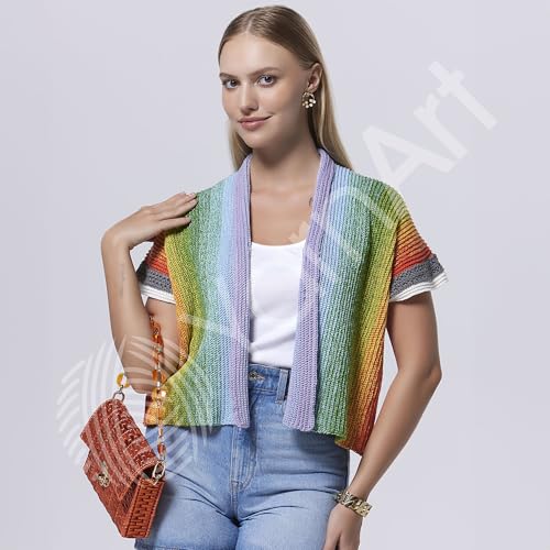 Image of Yarn Art YarnArt Flowers Yarn 55% Cotton 45% Acrylic 250gr 1094yds Multicolor Cotton Yarn Rainbow Crochet Yarn Spring Summer - 1 Fine Sport Skein (296)