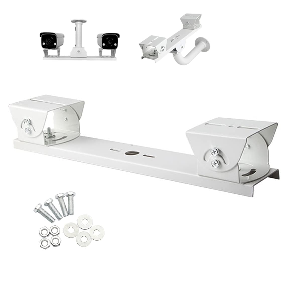 Barre transversale pour double caméra de surveillance extérieure
