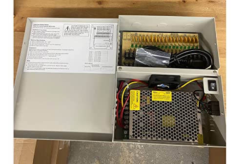 Kenuco 18 Channel 20 Amps 12V Dc Cctv Reset Fuse Distributed Camera Power Supply Box For Security Camera, Ul Listed #TOP6