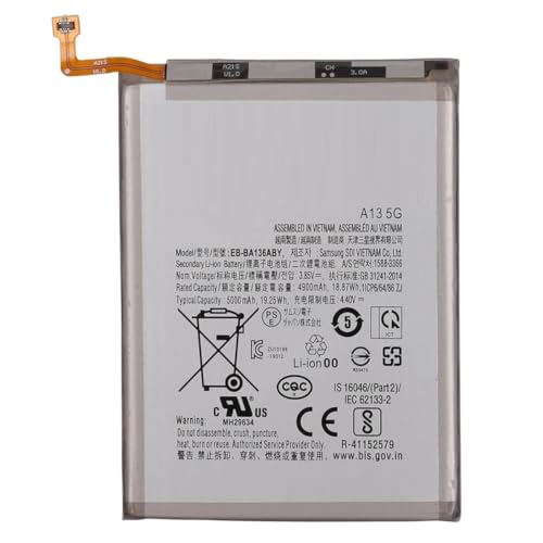 OnlyTech - Batería de repuesto para Samsung Galaxy A13 5G (A136B) (5000 mAh, calidad idéntica a EB-BA136ABY