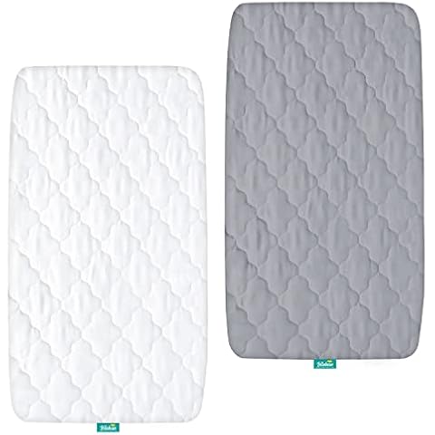 Bassinet Mattress Pad Cover, Waterproof, Fits for All Mainstream Bassinet - 2 Pack Cover