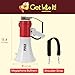 Pyle 50W Portable Megaphone Bullhorn Speaker – Alarm Siren, Adjustable Volume up to 1700 Yards, Aux Input, USB/TF Playback, Lightweight, for Indoor & Outdoor Activities, Sports & Emergency Drills– Red