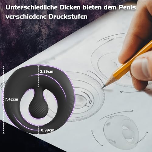 Penisring Vibrator mit 360° Verstellbarem Perlen-Klitorisstimulator, Sex Spielzeug für die Paare Männer Frauen, YAWNSHE Cockring Penis Ring Sex Toys, Erotisches Sexspielzeug für Paare Mann Extrem Sex